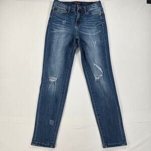 Judy Blue Mid Rise Distressed‎ Relaxed Fit Stretch Denim Jeans Women's Size 27